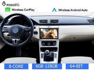 VW Passat (2005-2015) 10.1" Οθόνη Android Car Radio Navigation | 6GB RAM + 128GB ROM | Ασύρματο CarPlay & Aσύρματο Android Auto | GPS | WiFi | DSP | HiFi  | FM/RDS