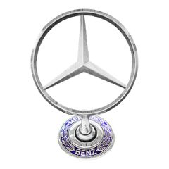 Mercedes Μεταλλικό Σήμα 3d με Βάση για Καπώ 7,5 Χ 10,3 Cm Μπλε /Χρώμιο (Βιδωτό) - 1τχμ Race Axion
