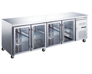 INOXWEB 2026-Ψυγείο πάγκου - 223cm - 4 γυάλινες πόρτες MAX-09400409