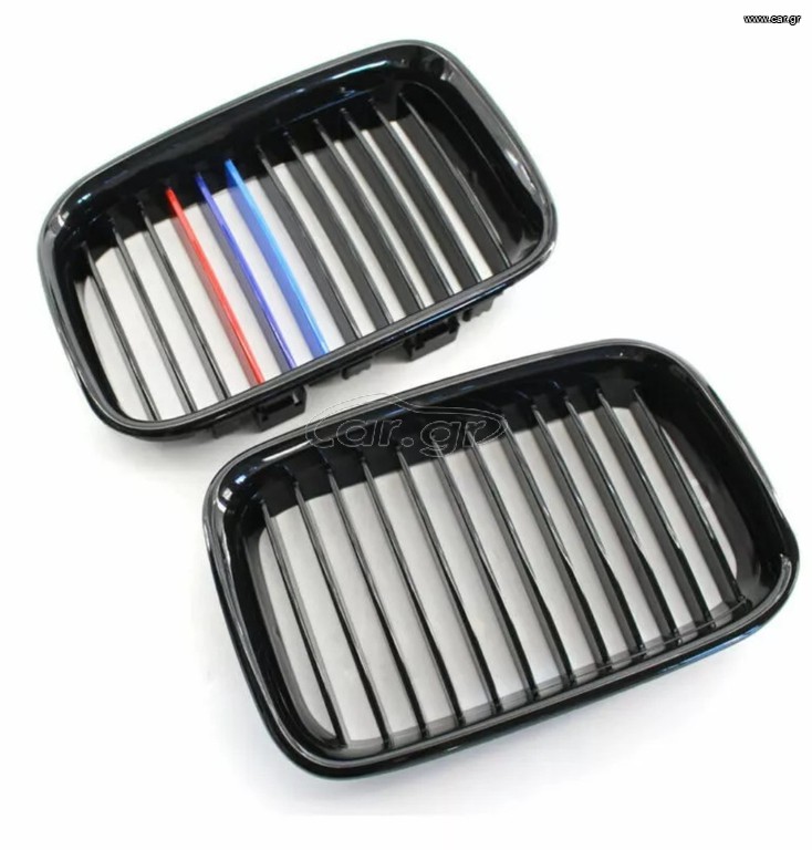 Καρδιές Μάσκας Για Bmw 3 E36 90-96 Με Μονή Γρίλια Tri-color / Μαύρο Γυαλιστερό