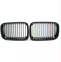 Καρδιές Μάσκας Για Bmw 3 E36 90-96 Με Μονή Γρίλια Tri-color / Μαύρο Γυαλιστερό-thumb-1