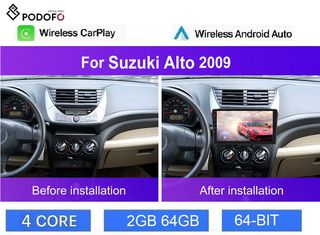 9" Οθόνη Android 13 για Suzuki Alto μετά το 2009 | 8-πύρηνος | 6GB 128GB | Ασύρματο CarPlay & Android Auto – GPS – DSP