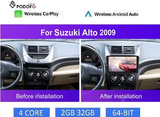 Suzuki Alto μετά το 2009 Android Car Radio 9" οθόνη 2+32GB Ασύρματο CarPlay & Aσύρματο Android Auto GPS WiFi EQ