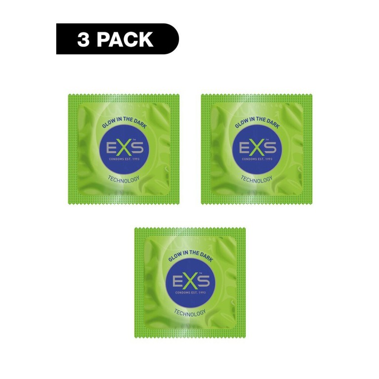 Exs Glowing Condom - 3pcs