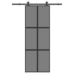 Συρόμενη πόρτα με σετ υλικού 76x205 cm από γυαλί&Αλουμίνιο 3332983