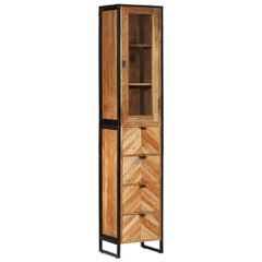 Ντουλάπι Μπάνιου 40x27x190 εκ. Σίδηρο και Μασίφ Ξύλο Ακακίας 3217118