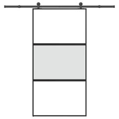 Συρόμενη πόρτα με σετ υλικού 102,5x205 cm από γυαλί&Αλουμίνιο 3332952