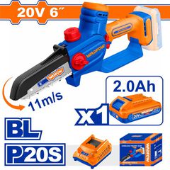 Wadfow WCLP562E Σετ Κλαδευτικό Αλυσοπρίονο Μπαταρίας Li-ion 20V / 6" / 2Ah / 1 Μπαταρία Brushless Motor