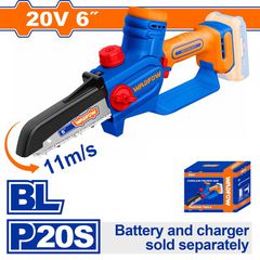 Wadfow WCLP560 Κλαδευτικό Αλυσοπρίονο Μπαταρίας Li-ion 20V / 6" Χωρίς Μπαταρία & Φορτιστή Brushless Motor