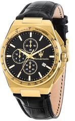 Maserati Velocita Slim Black Leather Strap R8871653001