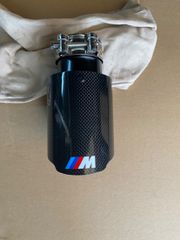 ΜΠΟΥΚΑ CARBON ΓΥΑΛΙΣΤΕΡΗ BMW M-Series  Φ89 +ΣΦΙΓΚΤΗΡΑΣ  ΜΕ ΜΑΥΡΟ ΣΩΛΗΝΑ ΜΕΣΑ  KARALOIZOS exhaust