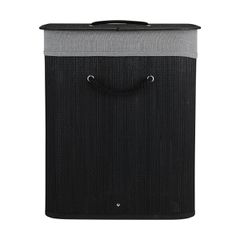ESTIA ΚΑΛΑΘΙ ΑΠΛΥΤΩΝ BAMBOO ESSENTIALS 60LT ΠΤΥΣΣΟΜΕΝΟ ΟΡΘΟΓΩΝΙΟ ΜΑΥΡΟ ΝΕΑ ΠΛΕΞΗ