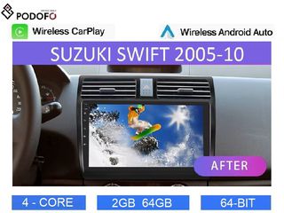SUZUKI SWIFT (2005-10) Android Car Radio 10" 2+64GB Ασύρματο CarPlay & Aσύρματο Android Auto GPS  WiFi EQ