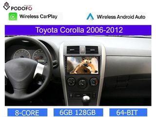 Toyota Corolla (2006-2012) Android 13 Οθόνη 9" | 6GB RAM + 128GB ROM | Ασύρματο CarPlay & Aσύρματο Android Auto | GPS | WiFi | DSP