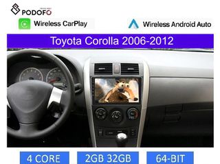 Toyota Corolla (2006-2013) Car Radio 9" 2+32GB Ασύρματο CarPlay & Aσύρματο Android Auto GPS WiFi EQ