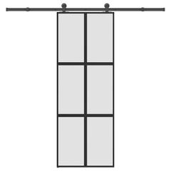 Συρόμενη πόρτα με σετ υλικού 76x205 cm από γυαλί&Αλουμίνιο 3332962