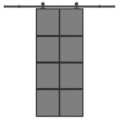 Συρόμενη πόρτα με σετ υλικού 90x205 cm από γυαλί και αλουμίνιο 3333023