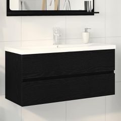 Ντουλάπα Νιπτήρα Mπάνιου Μαύρη Οξυά 100 x 39 x 62 εκ 3333145