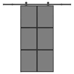 Συρόμενη πόρτα με σετ υλικού 102,5x205 cm από γυαλί&Αλουμίνιο 3332988