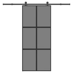Συρόμενη πόρτα με σετ υλικού 90x205 cm από γυαλί&Αλουμίνιο 3332987