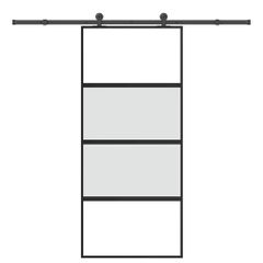 Συρόμενη πόρτα με σετ υλικού 90x205 cm από γυαλί&Αλουμίνιο 3332999