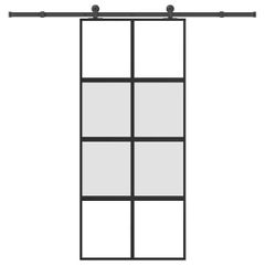 Συρόμενη πόρτα με σετ υλικού 90x205 cm από γυαλί και αλουμίνιο 3333011