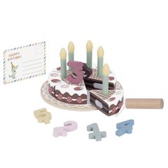 Ξύλινη Τούρτα Γενεθλίων 18τμχ - Tooky Toy (TH544B)