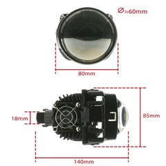 EPLL22 Bi-LED Lens Projectors 2.5" 6000K 60W eautoshop gr