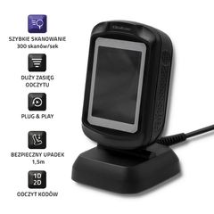 Qoltec 50864 Desktop QR & Barcode Scanner | USB-thumb-1