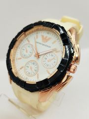Replica ρολόι τύπου EMPORIO ARMANI Quartz με λευκό λουράκι Α9026 ΤΙΜΗ 55 ΕΥΡΩ