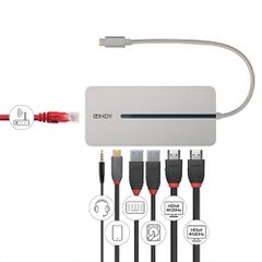 Lindy LY-43360 USB-C Docking Station με HDMI 4K PD Ethernet και συνδεση 2 Οθονών Γκρι