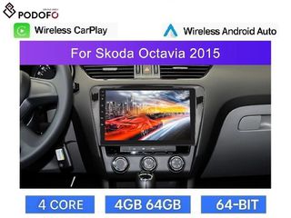 Skoda Octavia (2014-2020) Android Car Radio 10" 4+64GB Ασύρματο CarPlay & Aσύρματο Android Auto GPS EQ WiFi