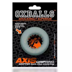 Axis - Inner Ribbed Griphold Cockring - Clear Ice-thumb-2