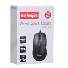 Activejet AMY-083 Mouse wired USB (optical; 1000 DPI; black)-thumb-3