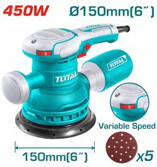Τριβείο Έκκεντρο TOTAL Ηλεκτικό 450W / Φ-150mm Επαγγελματικό ( TF2061506 )