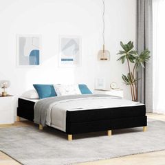 Κρεβάτι με ελατήρια με στρώμα Μαύρο 140 x 190 cm ύφασμα 3398565
