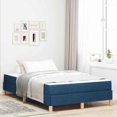 Κρεβάτι με ελατήρια με στρώμα Μπλε 120 x 190 cm ύφασμα 3398555