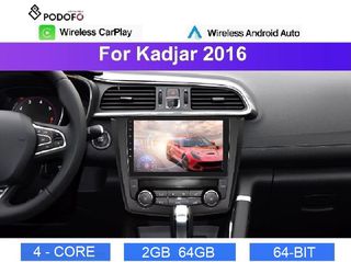 Renault Kadjar από 2016- Android Car Radio 9" 2+64GB Ασύρματο CarPlay & Aσύρματο Android Auto GPS  WiFi EQ
