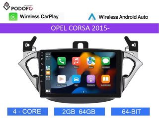 Opel Corsa 2015-19 Android Car Radio 9" 2+64GB Ασύρματο CarPlay & Aσύρματο Android Auto GPS WiFi EQ