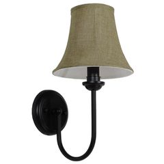 Φωτιστικό τοίχου απλίκα με ντουί 1 x E27 AC 220-240V IP20 σε μαύρο & μπεζ χρώμα Μ13 x Π18 x Υ34cm