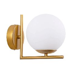 Φωτιστικό τοίχου απλίκα με ντουί 1 x E27 AC 220-240V IP20 χρυσό & λευκό Μ15 x Π21.5 x Υ18cm