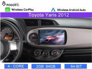 Toyota Yaris (2011-20) Car Radio 9" 2+64GB Ασύρματο CarPlay & Aσύρματο Android Auto GPS  WiFi EQ