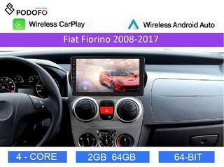 Fiat Fiorino (2008-2017), Android Car Radio 10" 2+64GB Ασύρματο CarPlay & Aσύρματο Android Auto GPS  WiFi EQ
