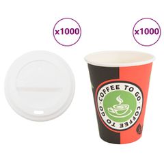 Χάρτινα ποτήρια καφέ με καπάκια 1000 τεμάχια 4oz 100ml 3325213
