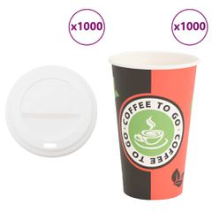 Χάρτινα ποτήρια καφέ με καπάκια 1000 τεμάχια 16oz 400ml 3325214