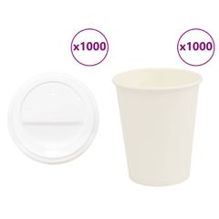 Χάρτινα ποτήρια καφέ με καπάκια 1000 τεμάχια 8oz 200ml 3325216