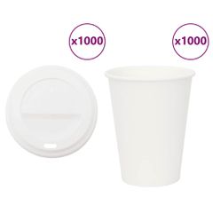 Χάρτινα ποτήρια καφέ με καπάκια 1000 τεμάχια 12oz 300ml 3325217