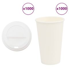Χάρτινα ποτήρια καφέ με καπάκια 1000 τεμάχια 16oz 400ml 3325218