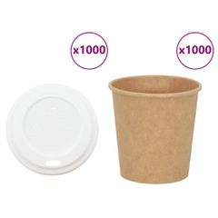 Χάρτινα ποτήρια καφέ με καπάκια 1000 τεμάχια 4oz 100ml 3325219