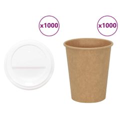 Χάρτινα ποτήρια καφέ με καπάκια 1000 τεμάχια 8oz 200ml 3325220